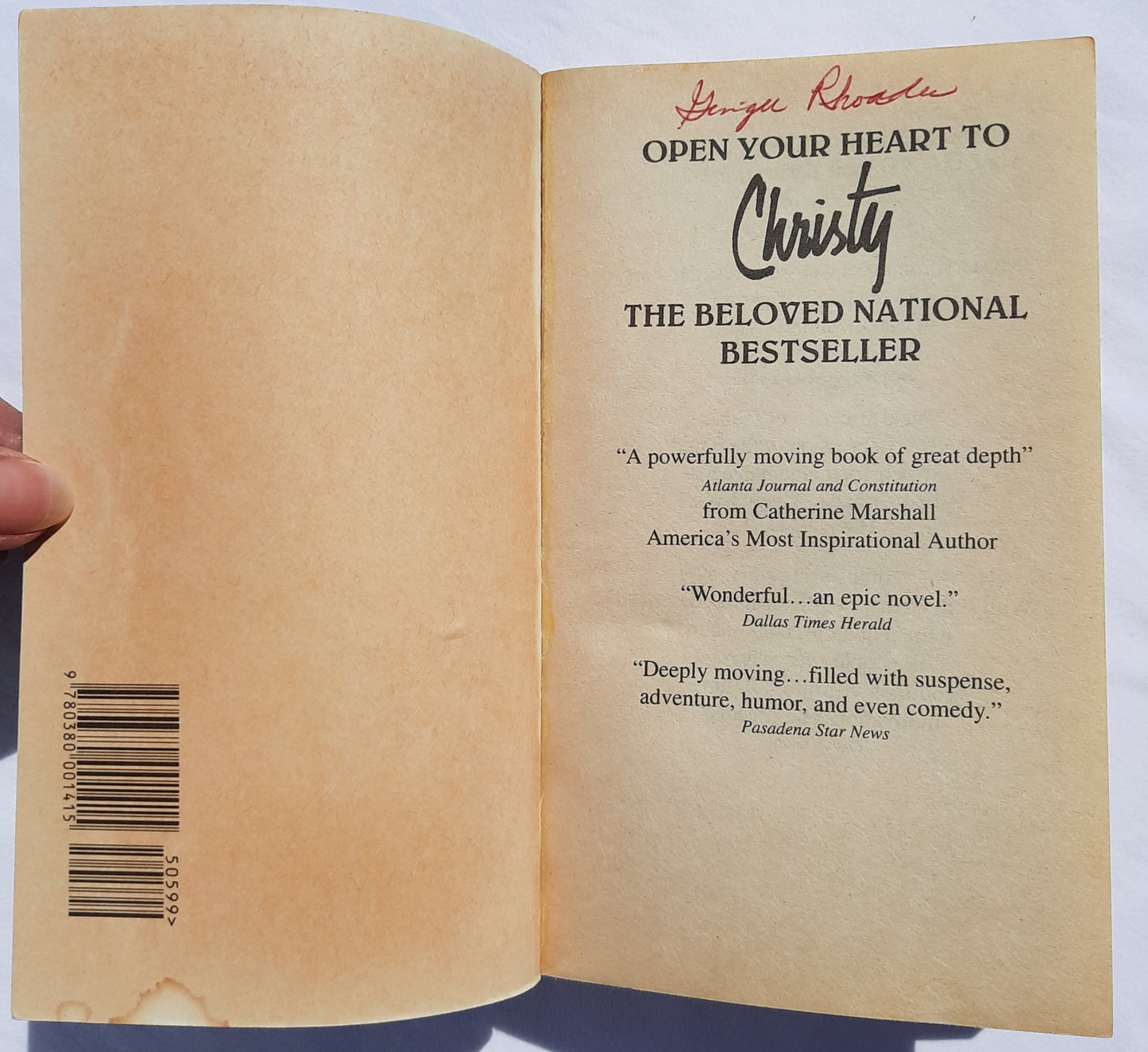 Christy by Catherine Marshall (Very good, 2006, Pbk, 558 pages, Avon Books)