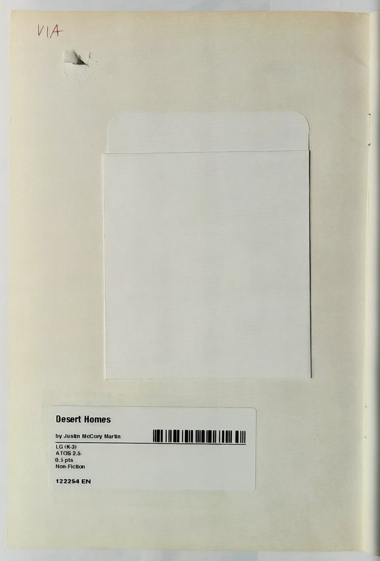 Science Vocabulary Readers: Desert Homes by Justin McCory Martin (Very good, 2007, Pbk, 16 pages, Scholastic)