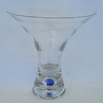 Ciroc Martini Cocktail Bubble Base Hand-Blown, Tapered Glass 5" H x4.75" W