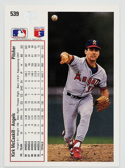 McCaskill Kirk California Angels Pitcher #539 Upper Deck 1991 Baseball Card