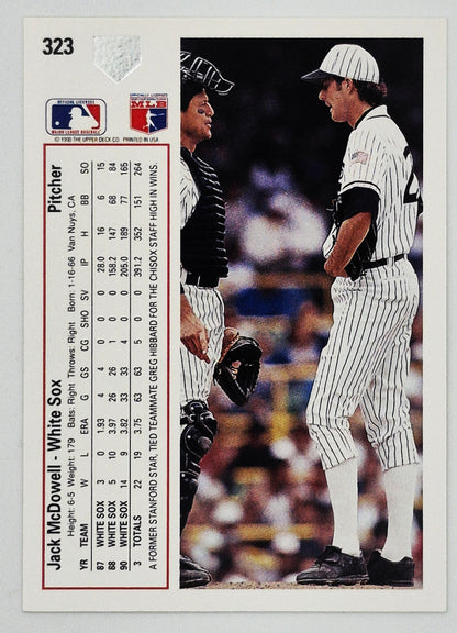 McDowell Jack Chicago White Sox Pitcher #323 Upper Deck 1991 Baseball Card