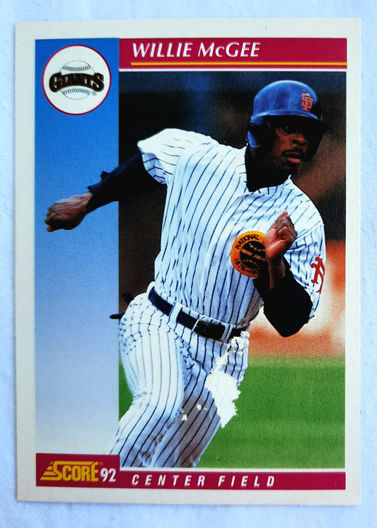 Score '92 Willie McGee San Francisco Giants Center Field #112 Baseball Card Near Mint