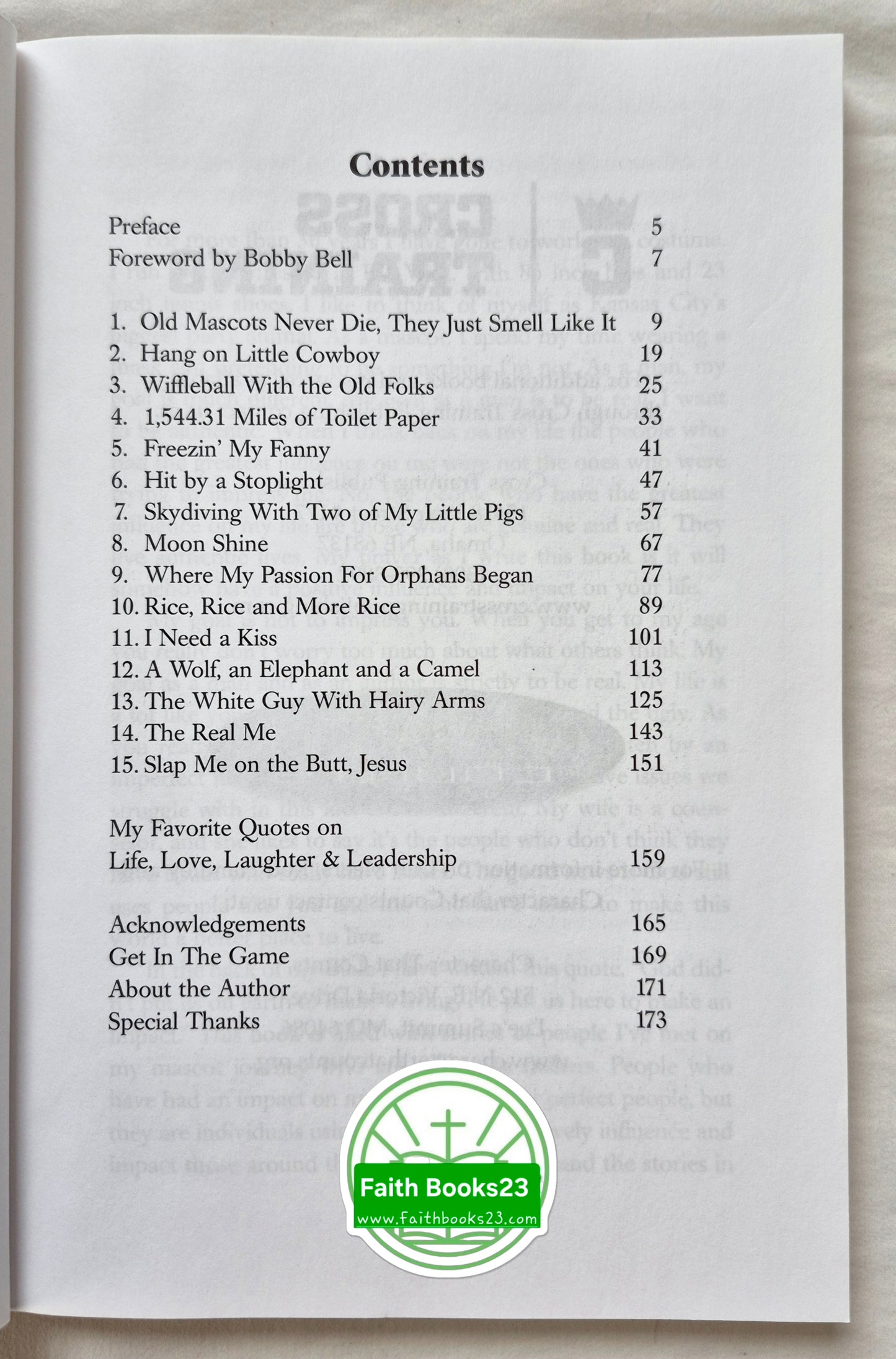 Mascot on a Mission by Dan Meers (Like new, 2019, Pbk, 176 pgs, Cross Training Pub., Author Signed)