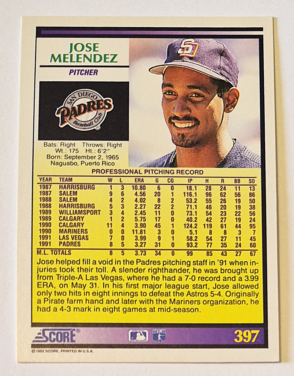 Bewertung '92 Julio Machado Milwaukee Brewers Relief Pitcher #353 Baseballkarte Nahezu Neuwertig