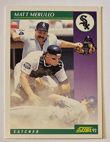 Merullo Matt Chicago White Sox Catcher #367 Score '92 Baseball Card