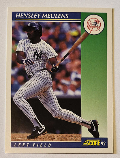 Meulens Hensley New York Yankees Left Field #89 Score '92 Baseball Card