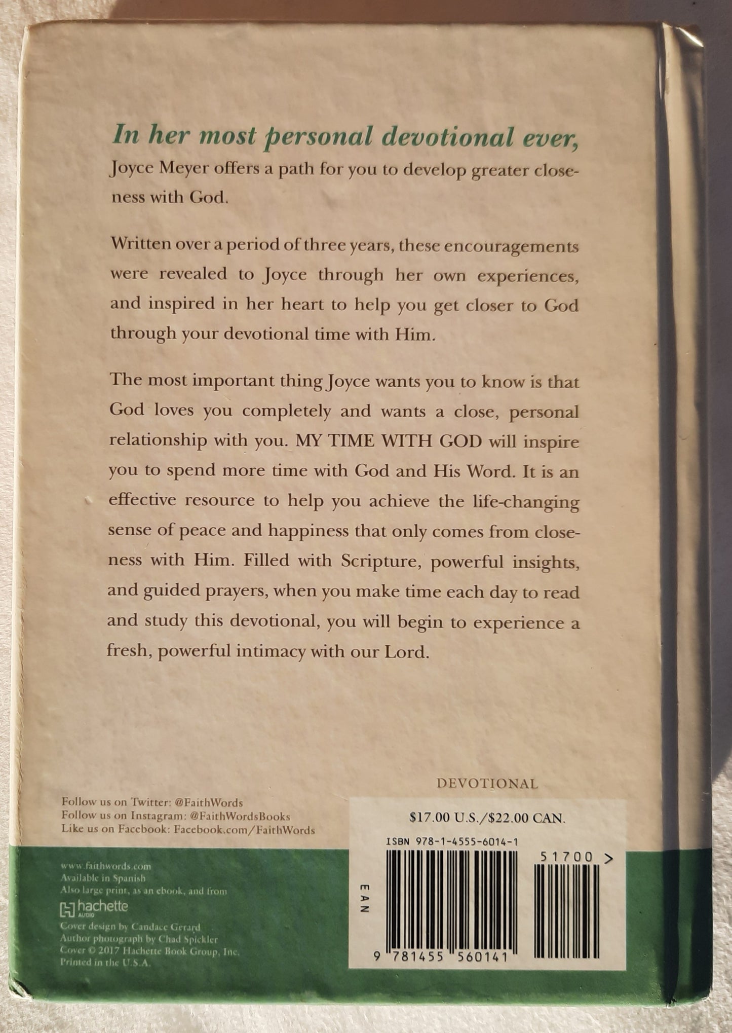 My Time with God: Renewed in His Presence Daily by Joyce Meyer (Very good, 2017, HC, 387 pages, Faith Words)