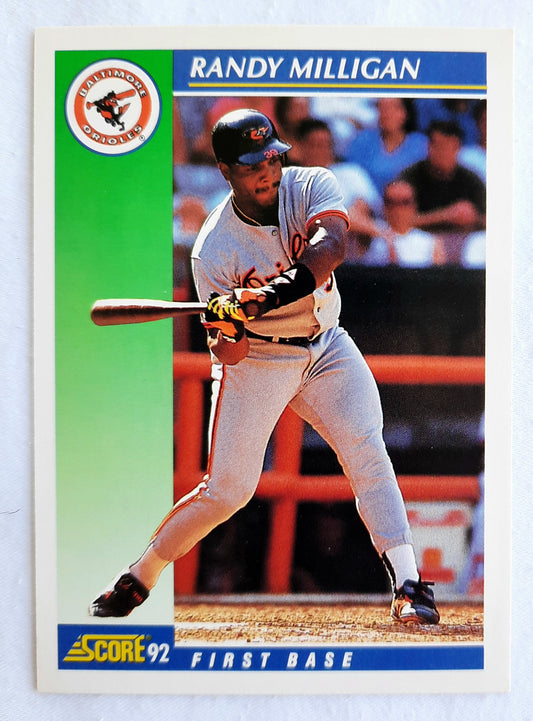 Score '92 Randy Milligan Baltimore Orioles First Base #87 Baseball Card Near Mint
