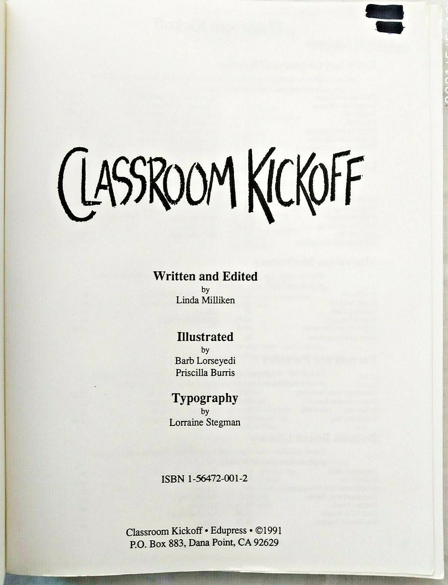 Classroom Kickoff (EduPress) by Linda Milliken (Very good, 1991, Pbk, 394 pages)