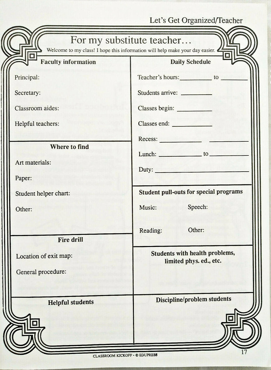 Classroom Kickoff (EduPress) by Linda Milliken (Very good, 1991, Pbk, 394 pages)