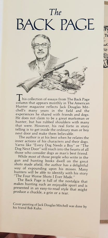 The Back Page: A Collection of Stories by Jack Douglas Mitchell (Very Good, 1982, HC, 133 pages, National Rifle Association)