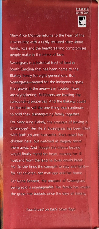 Sweetgrass by Mary Alice Monroe (Good, 2005, HC, 376 pages, MIRA Books)