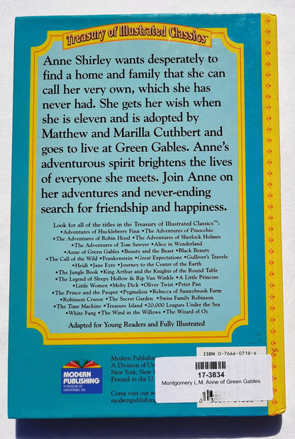 Anne of Green Gables by L.M. Montgomery; Adam Grant (Treasury of Illustrated Classics, Very good, 2005, HC, 189 pages, Modern Publishing)