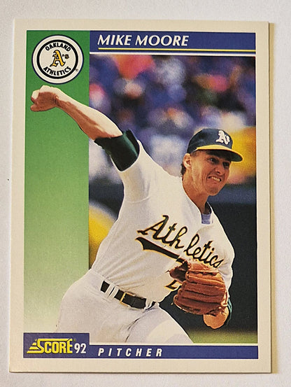 Moore Mike Oakland Athletics Pitcher #91 Score '92 Baseball Card