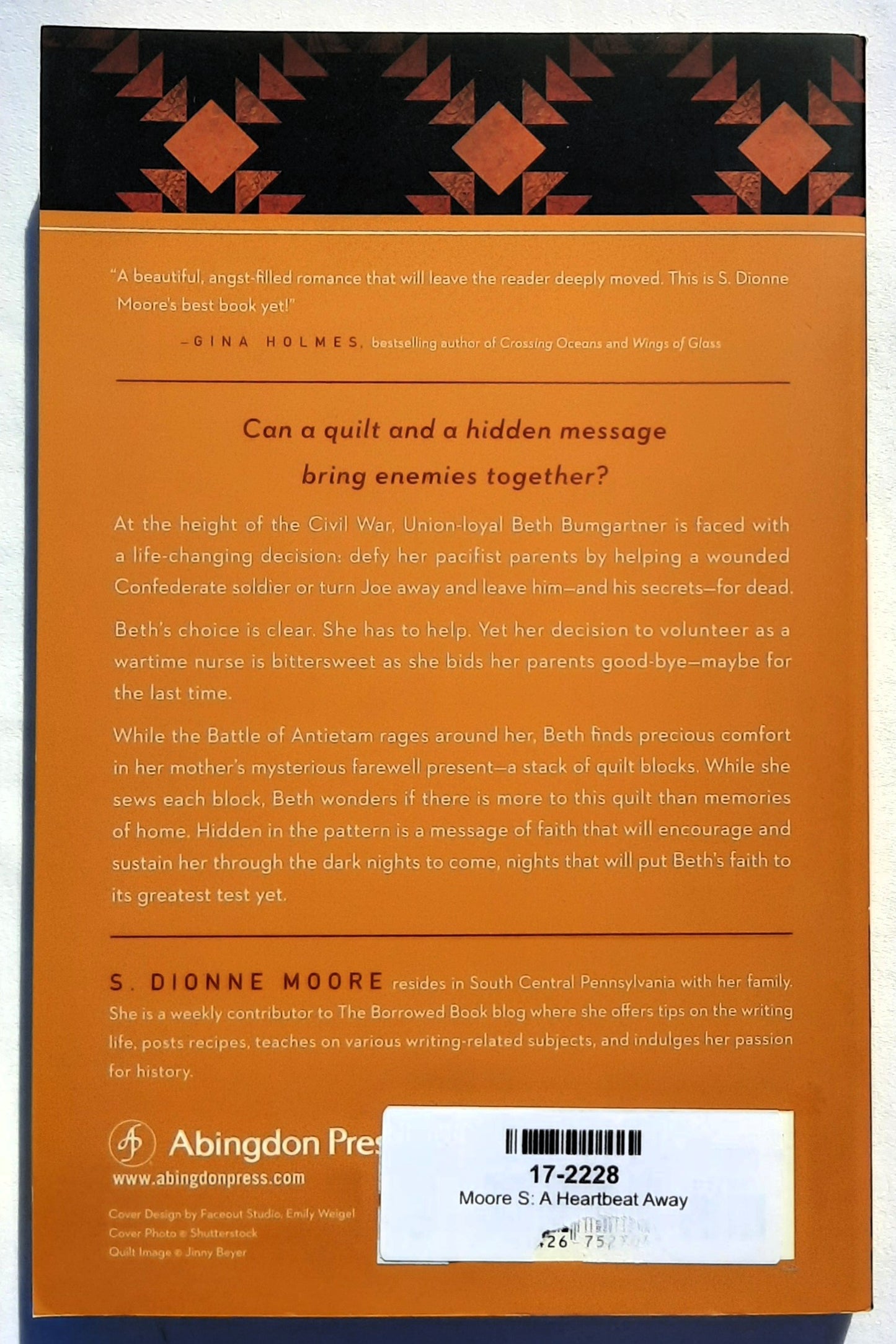 A Heartbeat Away by S. Dionne Moore (Quilts of Love, New, 2013, Pbk, 240 pages, Abingdon Press)