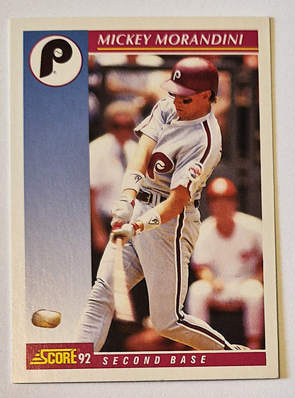 Morandini Mickey Philadelpha Phillies Second Base #143 Score '92 Baseball Card