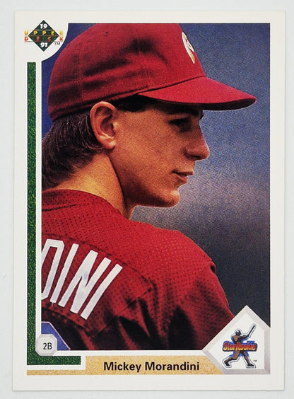 Morandini Mickey Phillies 2da base #18 Novato Estrella Upper Deck 1991 Tarjeta de Béisbol