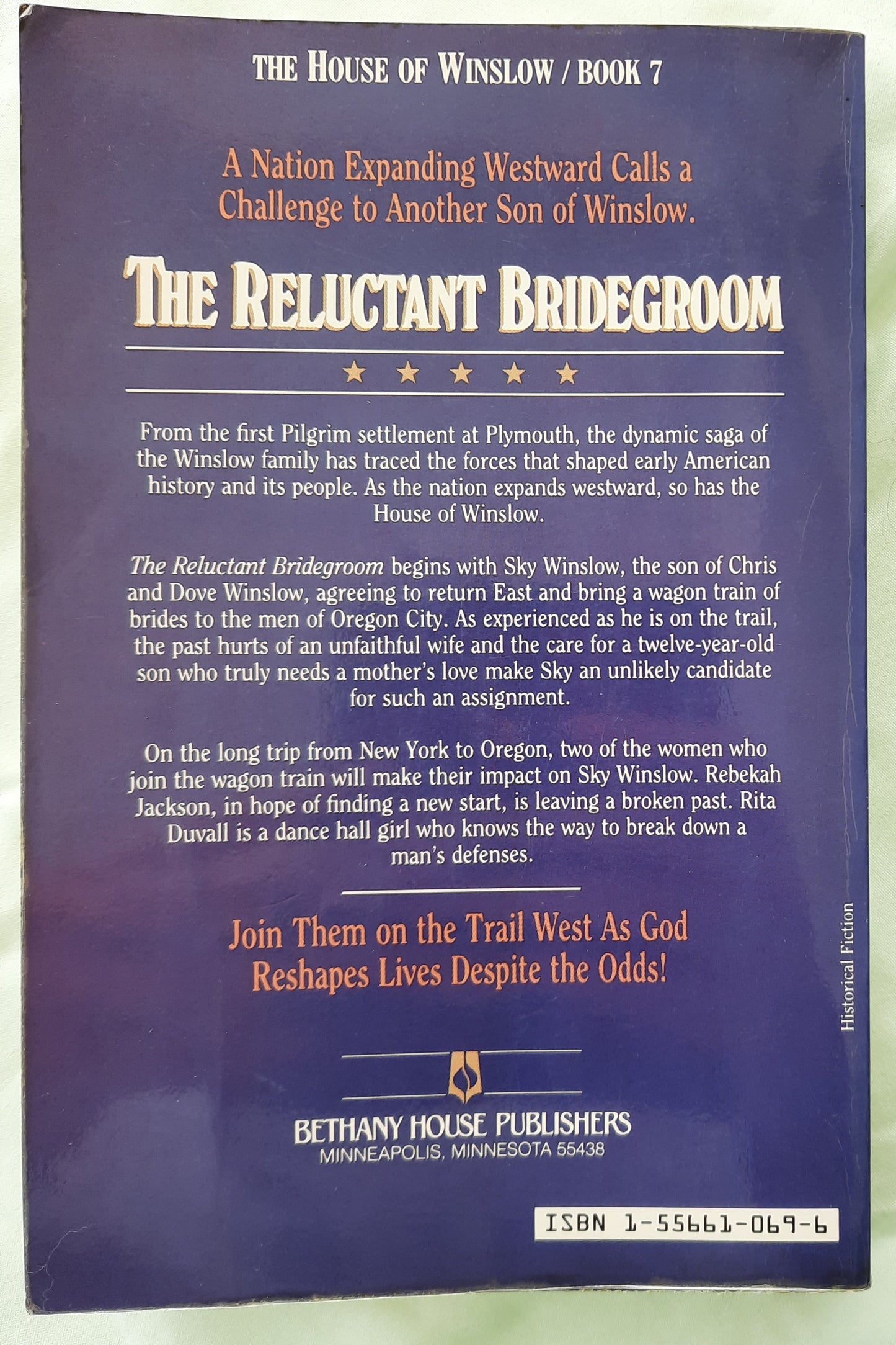 The Reluctant Bridegroom by Gilbert Morris (House of Winslow #7, Good, 1990, Pbk, 303 pages, Bethany House)