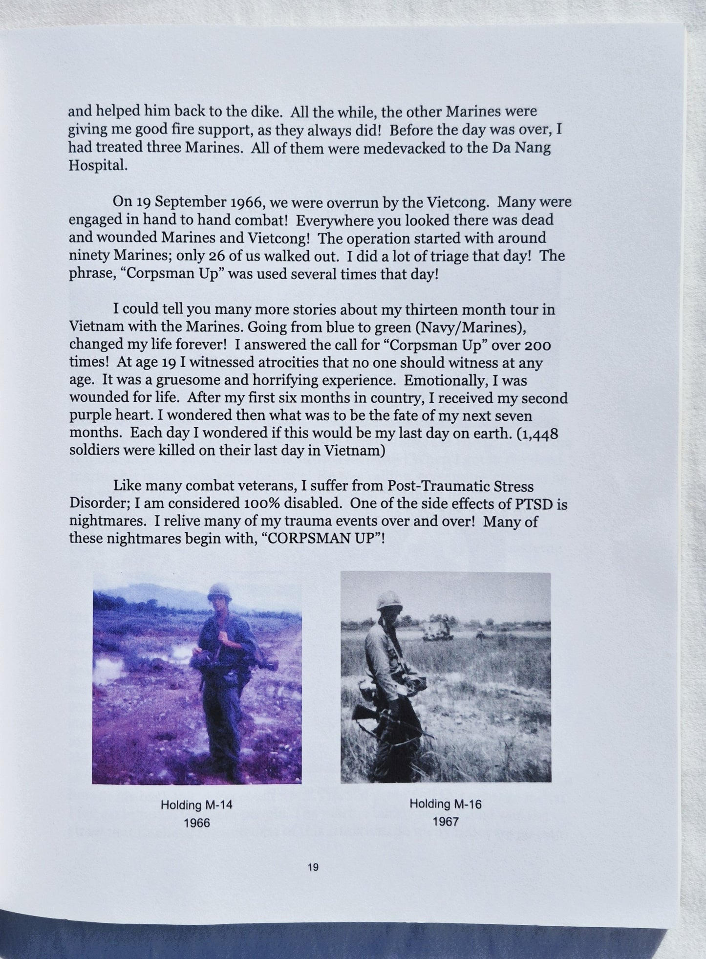 Marine Down, Corpsman Up! von HMCM Ronald "Doc" Mosbaugh, Retired (vom Autor signiert, Sehr gut, 2018, Pbk. 115 Seiten)