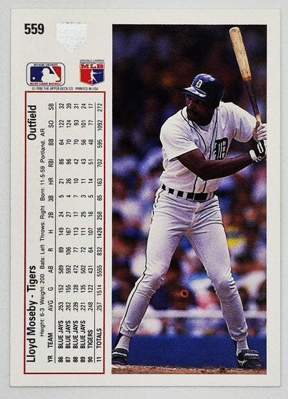 Moseby Lloyd Detroit Tigers Outfield #559 Upper Deck 1991 Baseball Card