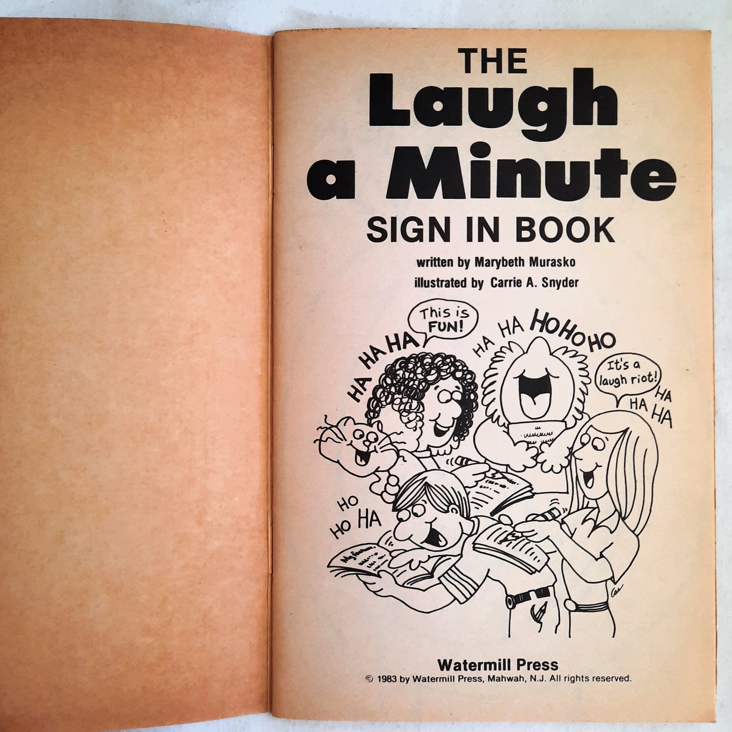 The Laugh a Minute Sign In Book von Marybeth Murasko (Gut, 1963, Tb., Watermill Press)