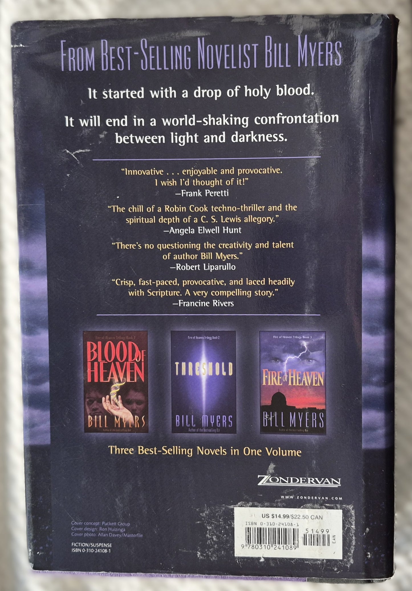 Fire of Heaven [Blood of Heaven/Threshold/Fire of Heaven] by Bill Myers (Very good, 2001, HC, 736 pages, Zondervan)