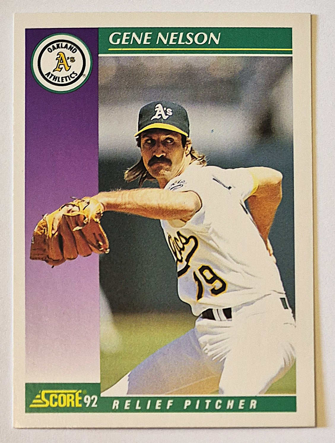 Nelson Gene Oakland Athletics Relief Pitcher #383 Score '92 Baseball Card