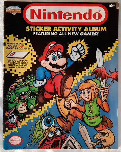 Nintendo Sticker Activity Album (Good, 1989, Pbk, 25 pages, Diamond Publishing)