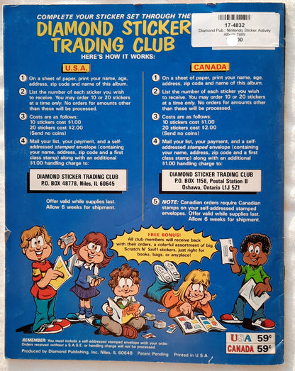 Nintendo Sticker Activity Album (Good, 1989, Pbk, 25 pages, Diamond Publishing)
