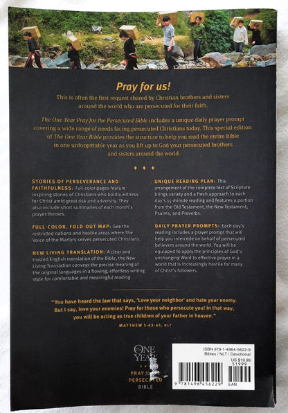 NLT The One Year Pray for the Persecuted Bible (New w/damage, 2021, PBK, 1184 pages, Tyndale House)