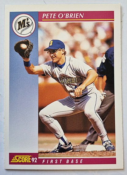 O'Brien Pete Seattle Mariners First Base #141 Score '92 Baseball Card