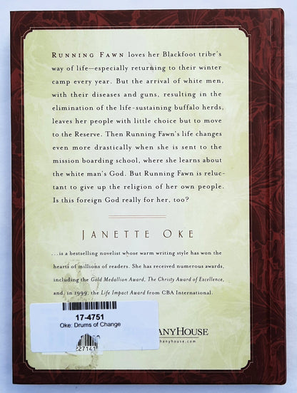 Drums of Change by Janette Oke (Classics for Girls, Very Good, 2003, HC, 176 pages, Bethany House)