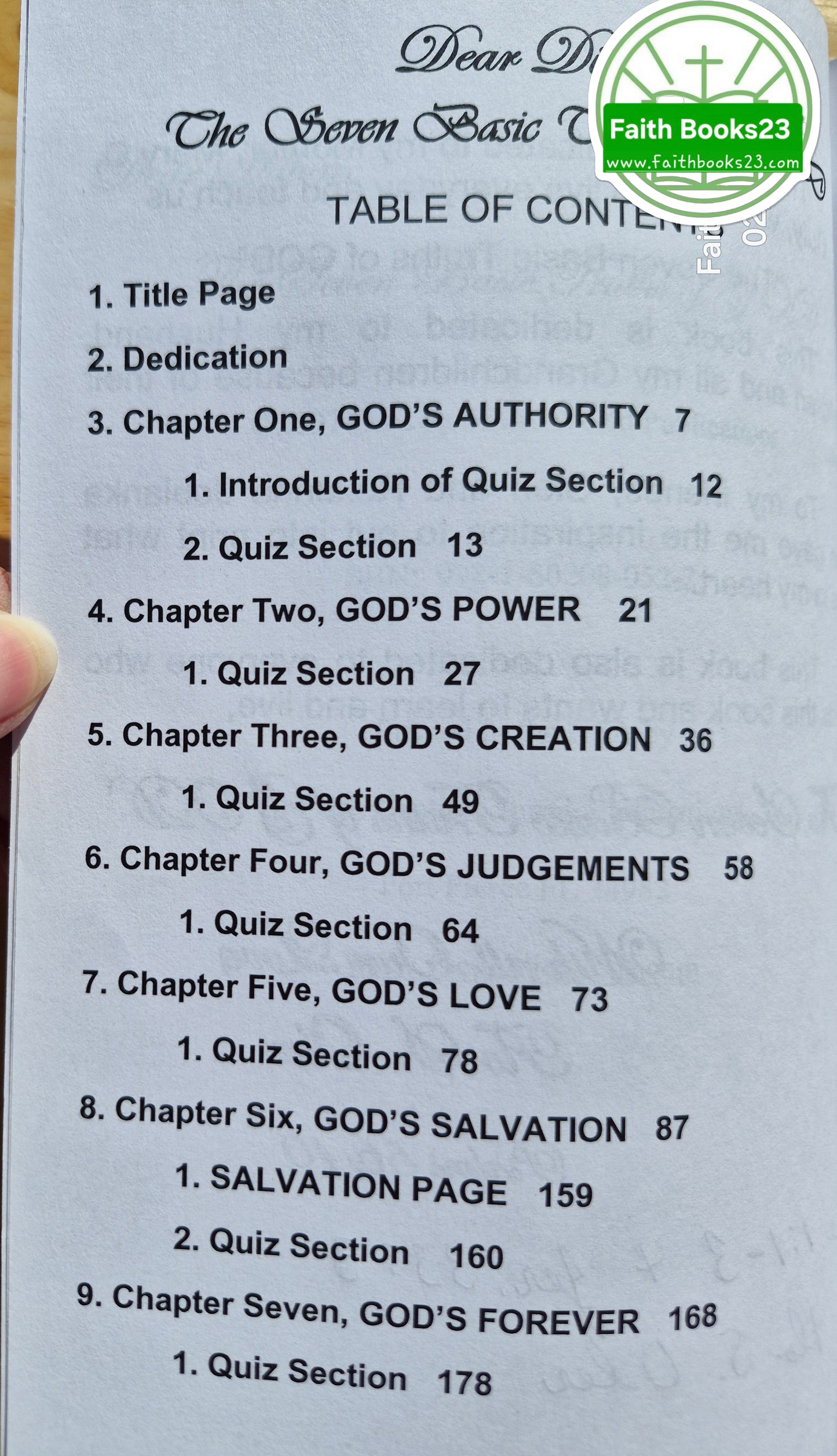 Lieber Dillon, Die sieben grundlegenden Wahrheiten GOTTES von Flo S. Oler (Sehr gut, 2007, PBk, 268 Seiten, Faith Baptist Church Publ. SELTENE ENTDECKUNG)