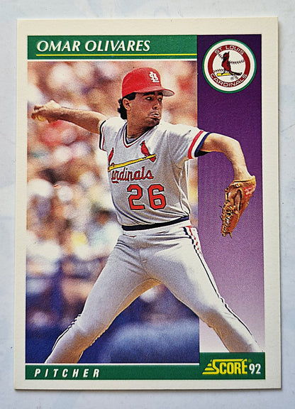 Olivares Omar St. Louis Cardinals Pitcher #334 Score '92 Baseball Card