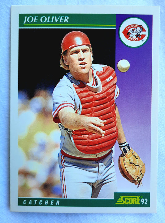 Score '92 Joe Oliver Cincinatti Reds Catcher #370 Baseball Card Near Mint