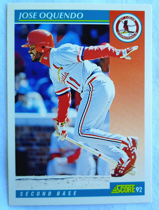 Score '92 Jose Oquendo St. Louis Cardinals Second Base #305 Baseball Card Near Mint