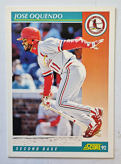 Bewerte '92 Jose Oquendo St. Louis Cardinals Second Base #305 Baseballkarte Near Mint
