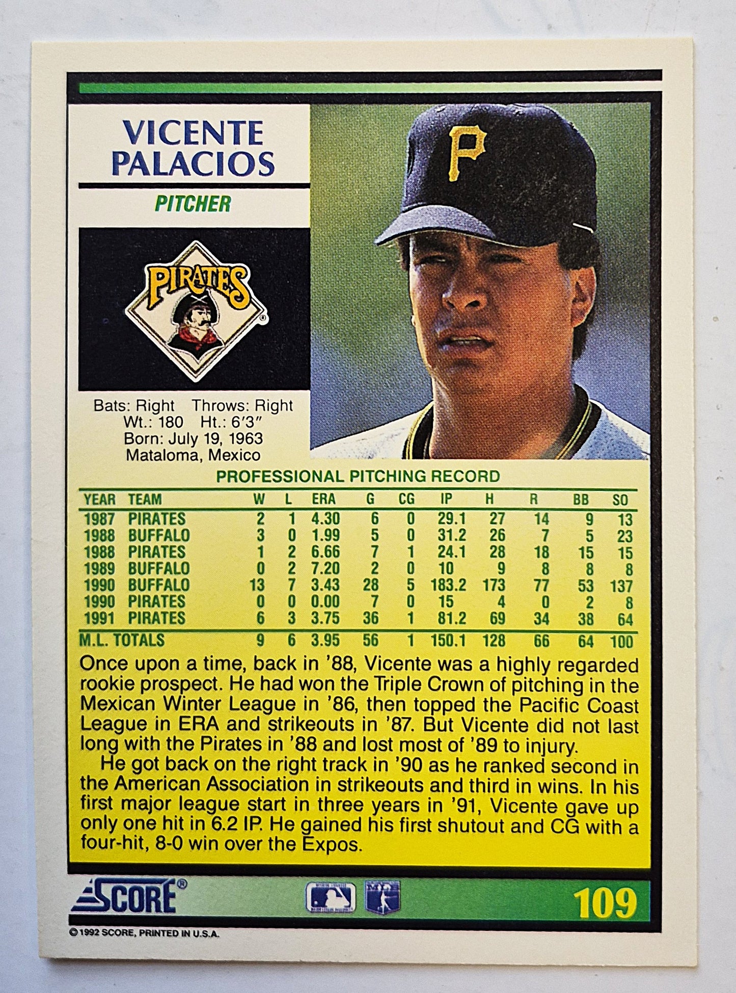 Bewertung '92 Julio Machado Milwaukee Brewers Relief Pitcher #353 Baseballkarte Nahezu Neuwertig