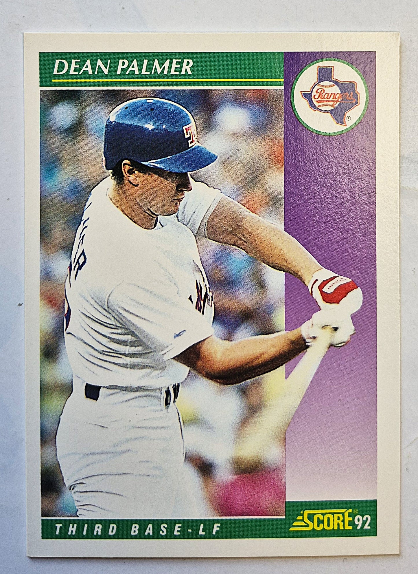 Palmer Dean Texas Rangers Third Base-LF #392 Score '92 Baseball Card