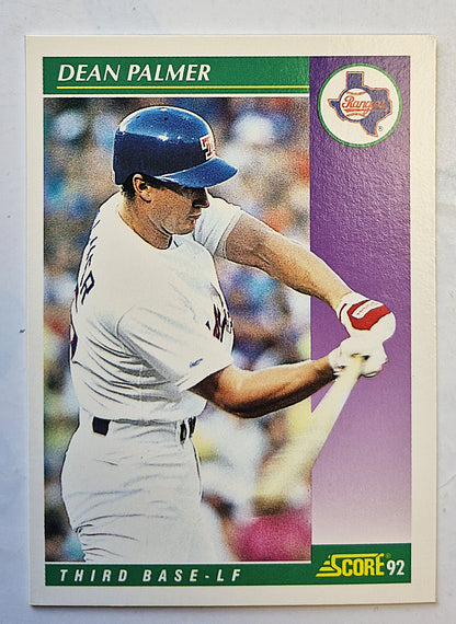 Palmer Dean Texas Rangers Third Base-LF #392 Score '92 Baseball Card