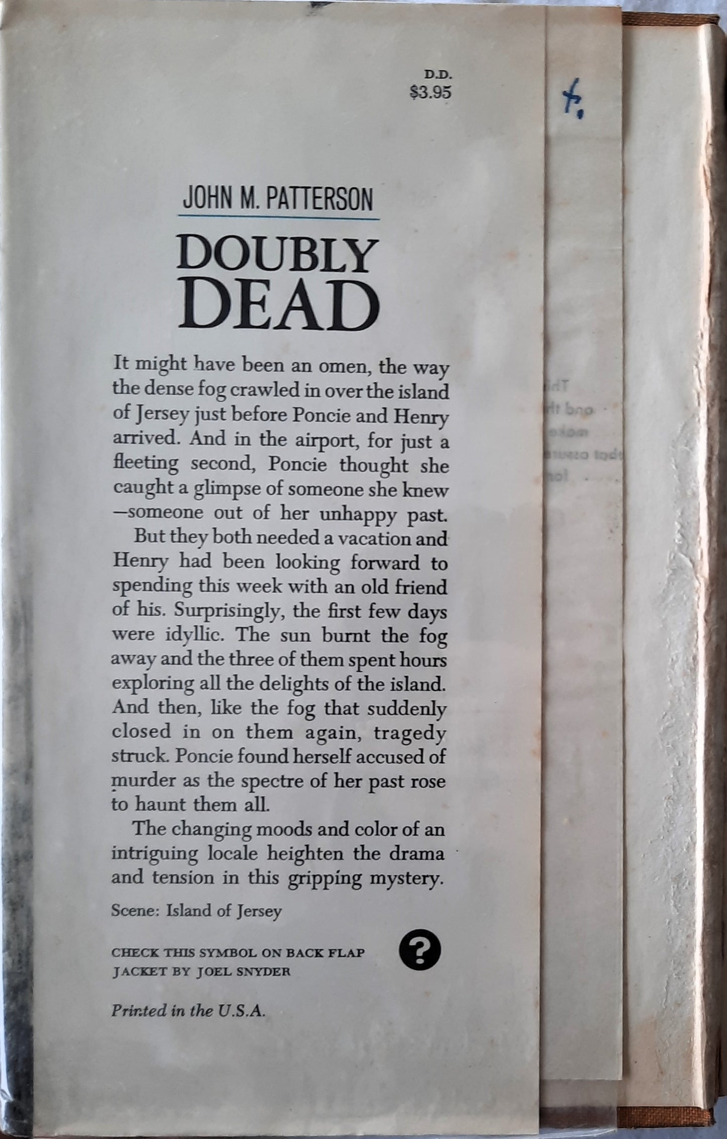 Doubly Dead by John M. Patterson (Acceptable, 1969, HC, 192 pages, Doubleday & Co.)