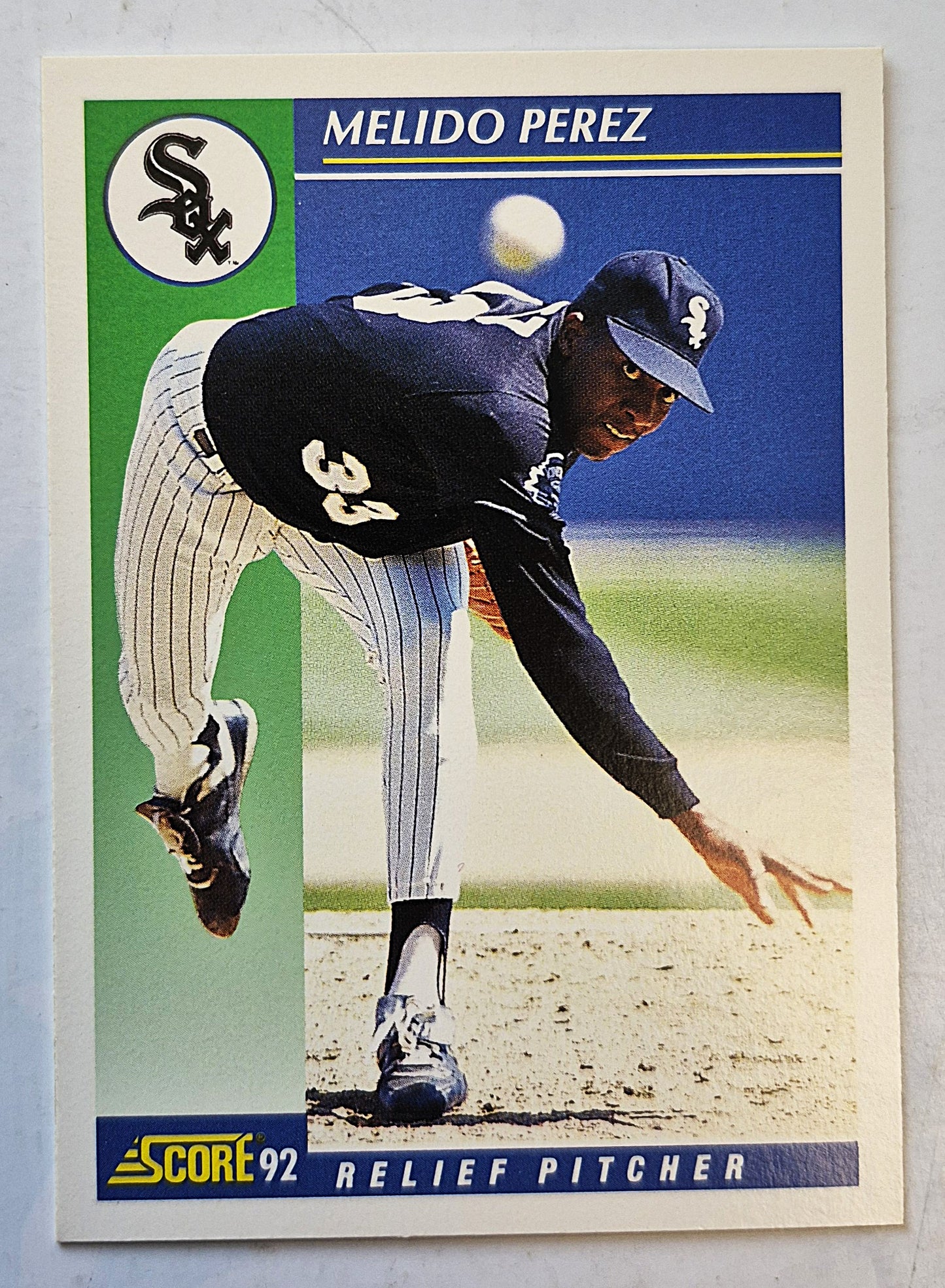 Perez Melido Chicago White Sox Relief Pitcher #29 Score '92 Baseball Card