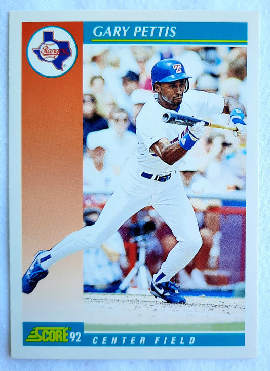 Score '92 Gary Pettis Texas Rangers Center Field #308 Baseball Card Near Mint