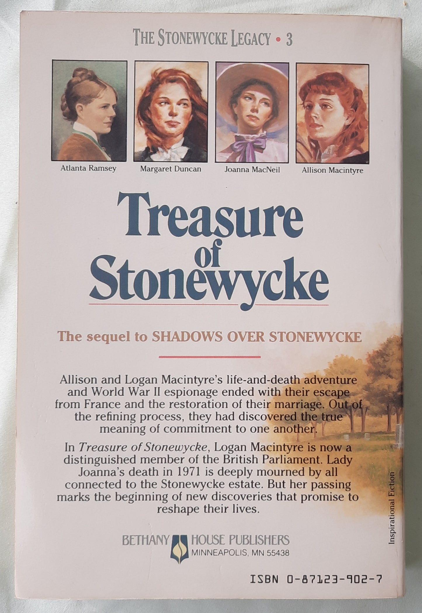 Treasure of Stonewycke by Michael Phillips; Judith Pella (The Stonewycke Legacy #3, Good, 1988, Pbk, 398 pages, Bethany House)
