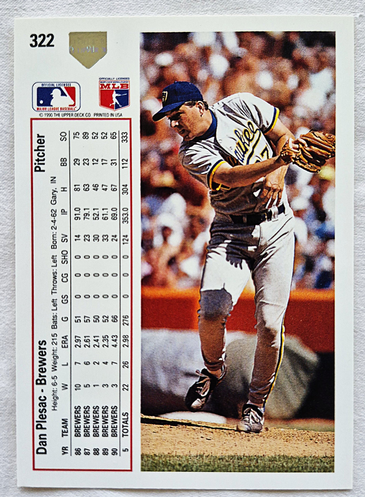 Bewertung '92 Julio Machado Milwaukee Brewers Relief Pitcher #353 Baseballkarte Nahezu Neuwertig