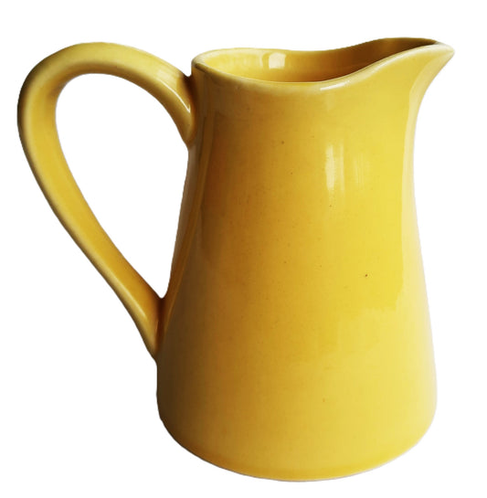 Coffee or Tea Creamer by USA Pottery (Yellow Mid-century modern, very good condition, 4.25" H)