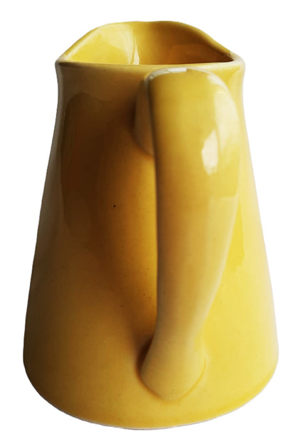 Coffee or Tea Creamer by USA Pottery (Yellow Mid-century modern, very good condition, 4.25" H)