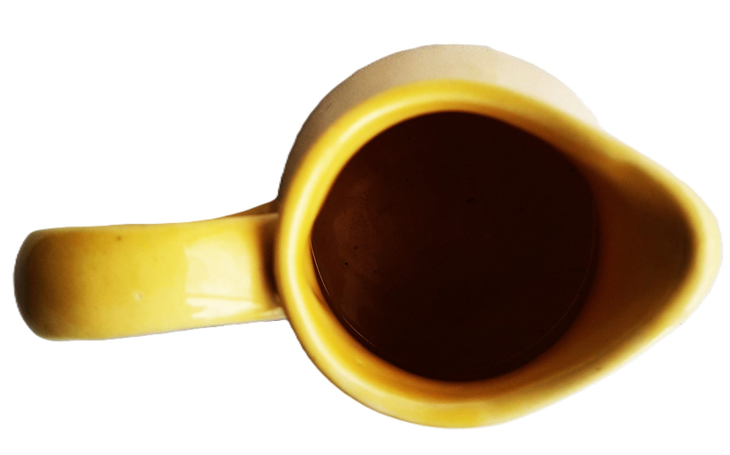 Coffee or Tea Creamer by USA Pottery (Yellow Mid-century modern, very good condition, 4.25" H)