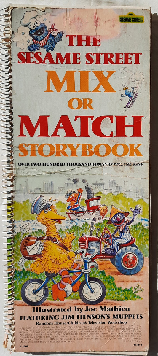 The Sesame Street Mix or Match Storybook by Random House (Acceptable, 1977, Spiral Pbk)