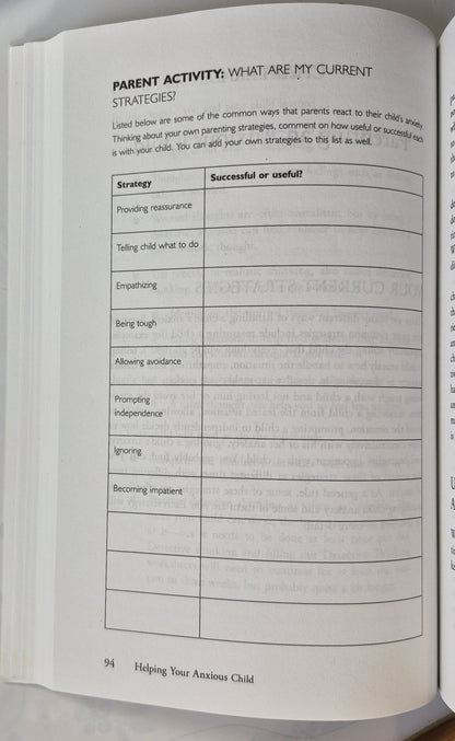 Helping Your Anxious Child 2nd edition: A Step-by-Step Guide for Parents by Ronald M. Rapee et al (Like new, 2008, Pbk, 283 pages, New Harbinger Publications)